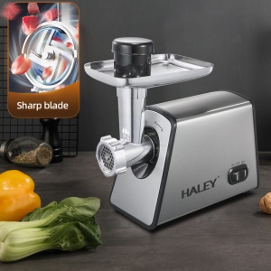 Mașină de Tocat Carne HALEY 2600W, Cutter cu Torsiune Mare, Oțel Inoxidabil, Port Mare de Alimentare, Ușor de Curățat