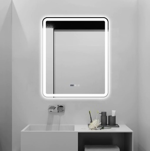Oglinda LED cu Dezaburire , Ceas si Termometru 75x90cm - "Irisya"