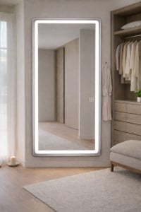 Oglinda LED cu Rama Aluminium 60x160cm - "LumaGlow"