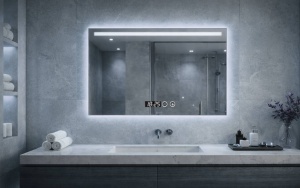 Oglinda smart baie cu iluminare perimetrala si functie touch