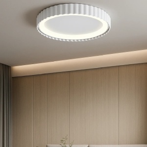Plafoniera LED Rotundă Albă cu Margini Decorative și Telecomandă - "Neravo"