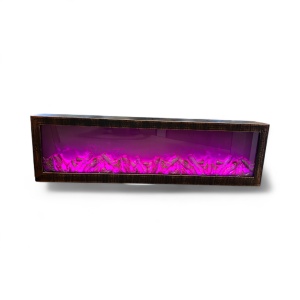 Șemineu electric decorativ panoramic cu telecomandă și iluminare multicolor, ideal pentru living modern