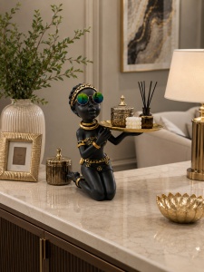 Statuetă Africană Decorativă cu Suport – "Zarevia" - Img 3