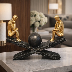Statuetă decorativă Echilibrul dintre Două Minți, simbol al gândirii, armoniei mentale și echilibrului interior