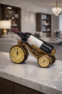Suport de vin motocicletă cu ceas si termometru