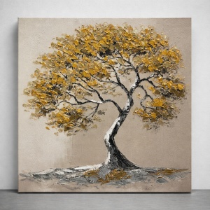 Tablou Reliefat 3D Pictat cu Pomul Vietii 80x80cm - "Tervon"