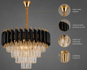 Candelabru Elegant cu Finisaj Negru - "Faveris" - Img 3