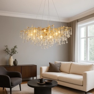Candelabru Lux cu 176 Cristale Design Aur Oxidat - "Marquen"