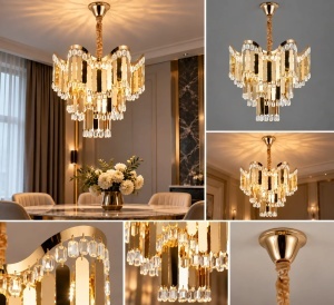 Candelabru Suspendat Decorativ cu Accente Aurii – "Darsen" - Img 3