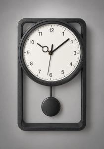 Ceas De Perete Silențios Cu Pendul si Design Geometric - "Zevron"