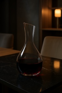 Decantor din sticlă transparentă cu detaliu interior