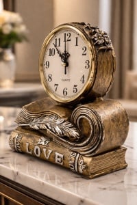 Ceas decorativ romantic cu carti si mesaj LOVE pentru casa