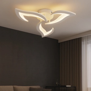 Lustră LED modernă în formă de floare cu elemente geometrice luminoase