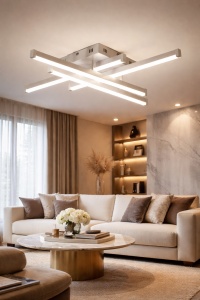Lustra LED cu Telecomandă 80W 3300K–6500K Finisaj Alb - "Jorin"