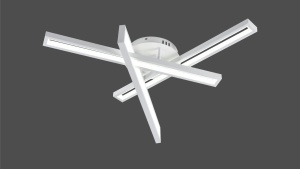 Lustra LED moderna alba cu bare intersectate design minimalist plafon