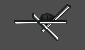 Lustra LED neagra cu linii geometrice stil modern