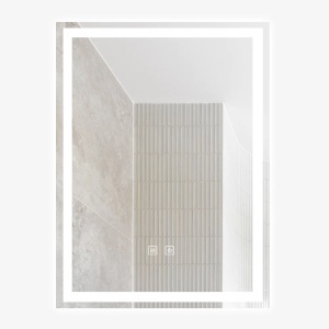 oglindă LED de baie cu funcție de dezaburire, design dreptunghiular modern