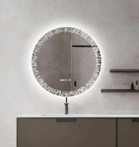 Oglinda LED cu Dezaburire , Ceas si Termometru 70cm - "Artea"