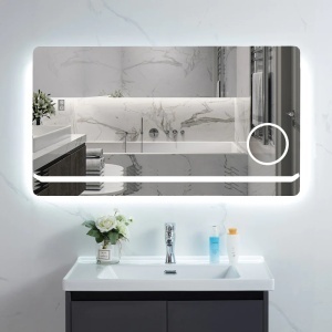 Oglinda LED cu Dezaburire si Lupa Cosmetica 90x60cm - "Elios"