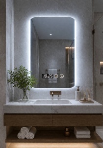 Oglinda LED pentru baie stil elegant si minimalist