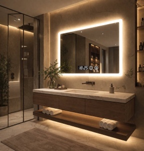 Oglinda LED pentru baie design elegant contemporan