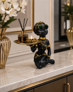 Statuetă Africană cu Suport - „Zanuri” - Img 3