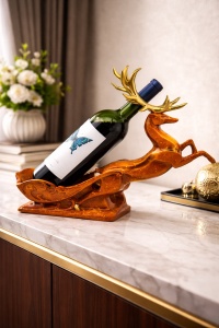Suport vin decorativ cerb figurina cerb suport pentru sticla de vin