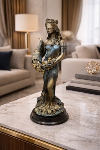 Cornul abundenței decorativ, statuetă simbol al prosperității și norocului