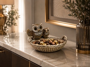 Statuetă Decorativă cu Bufnițe și Suport – "Tavrion" - Img 3