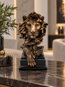 Statuetă Decorativă Leu Cu Design Simbolic - "Kavero" - Img 2