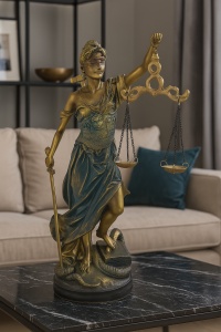 Statuetă Justitia cu balanță și sabie