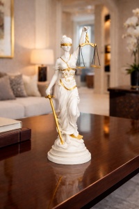 Statueta decorativa zeita Justitia cu balanta figurina simbol dreptate