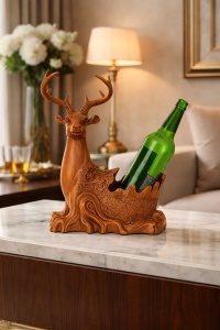 Suport de vin cerb sculptat decorativ