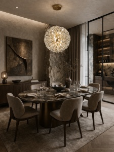 Plafonieră modernă tip glob, design dandelion, cu structură aurie și cristale decorative