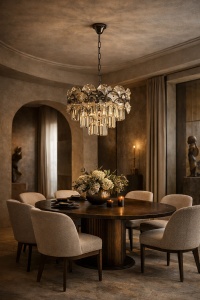 Candelabru Cristal Clasic 8 Becuri Stil Elegant Vintage - "Larevon"
