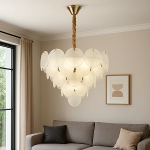 Candelabru Modern cu Sticla Mata 15 becuri - "Arkela"