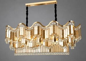 Candelabru Suspendat cu Accente Aurii și Design în Cascadă - "Sorestan" - Img 5