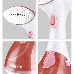 Fier de Călcat Vertical cu Abur HALEY HY-314, 1500W, Design Compact, Încălzire Rapidă în 25 Secunde și Performanță Profesională, Alb/Roz