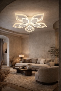 Lustră LED modernă cu design floral din mai multe petale luminoase