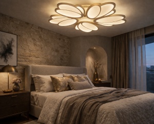 Lustra LED cu Telecomanda 110W Design Floral Elegant Lumina Reglabila 3000K-6500K