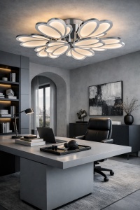 Lustră LED cu Telecomandă Design Floral 3D Lumină Reglabilă 3000K-6500K - "Zeriva"