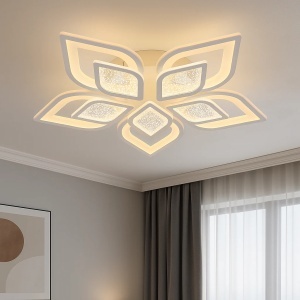 Lustră LED modernă în formă de floare cu elemente geometrice luminoase