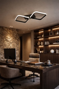 Corp de iluminat LED modern pentru living, plafonieră cu forme geometrice