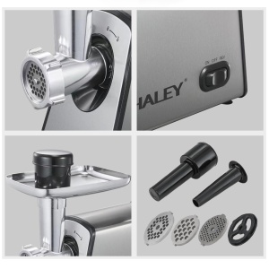 Mașină de Tocat Carne HALEY 2600W, Cutter cu Torsiune Mare, Oțel Inoxidabil, Port Mare de Alimentare, Ușor de Curățat