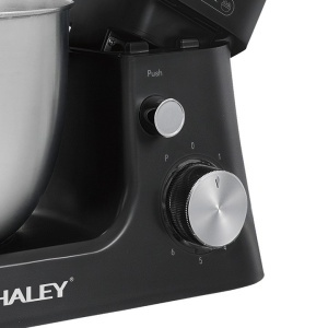 Mixer de Inalta Performanta HALEY HY-2409: Putere de 1200W, Bol Generos din Inox de 7 L, 6 Trepte de Viteza cu Functie Pulse, Design Elegant Negru si Inox