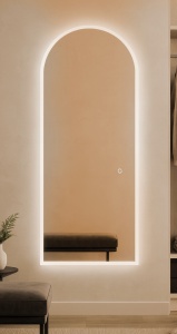 oglindă LED arcadă cu lumină rece caldă și neutră