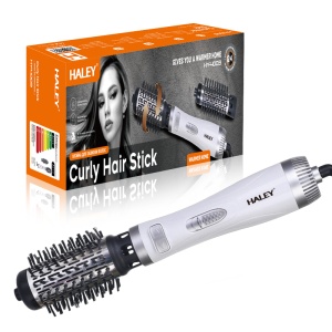 Perie Rotativă HALEY HY-4003 1000W – 2 Perii, Încălzire Rapidă, Modelare de Durată, Protecție Păr, Inveliș Ceramic, Alb/Argintiu