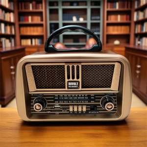 Radio decorativ vintage cu design autentic retro, perfect pentru pasionații de obiecte clasice