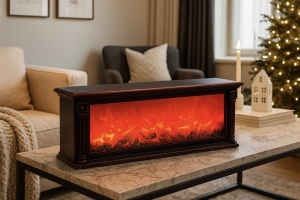 șemineu decorativ electric montabil pe perete cu design modern