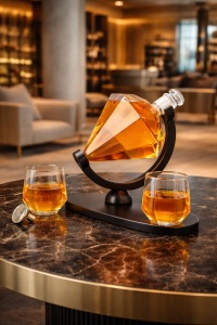 Set decantor diamant cu două pahare